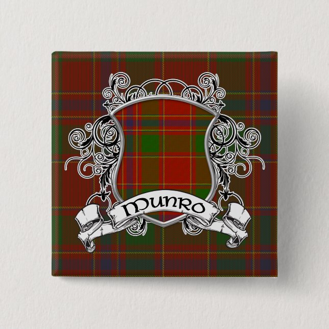 Munro Tartan Shield 15 Cm Square Badge (Front)
