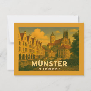 Münster Germany City Art Postcard