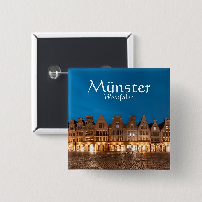 Münster Souvenir 15 Cm Square Badge (Front & Back)