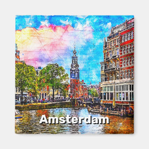 Munttoren tower. Amsterdam. Netherlands. Magnet