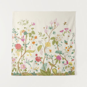 Mural. Bloom. Blooming trees. Vintage floral illus Tapestry