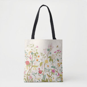 Mural. Bloom. Blooming trees. Vintage floral illus Tote Bag