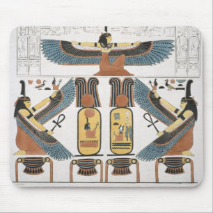 Mural from the Tombs of the Kings at Thebes, disco Mouse Pad
