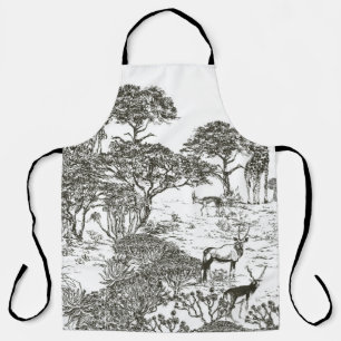 Mural hand drawn Safari Panoramic View, African La Apron