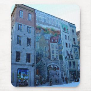 Mural in Old Quebec City, Quebec, Canada Mouse Pad