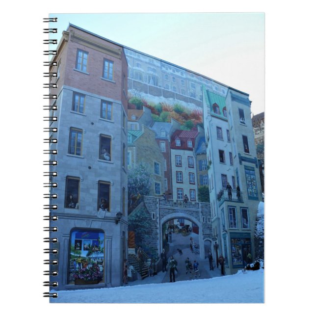 Mural in Old Quebec City, Quebec, Canada Notebook (Front)
