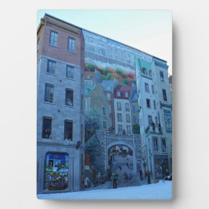 Mural in Old Quebec City, Quebec, Canada Plaque
