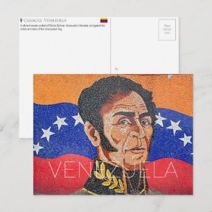 Mural of Simon Bolivar, Caracas, Venezuela Travel Postcard