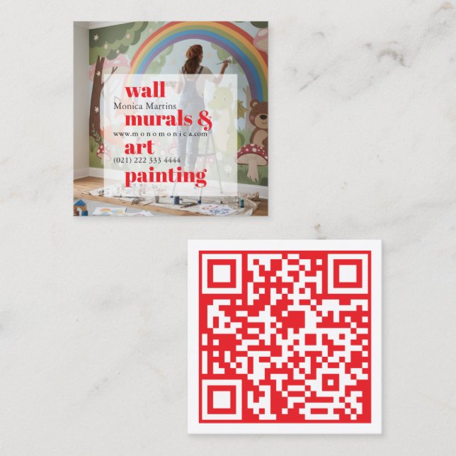 Mural Painter  Square Business Card (Front/Back)