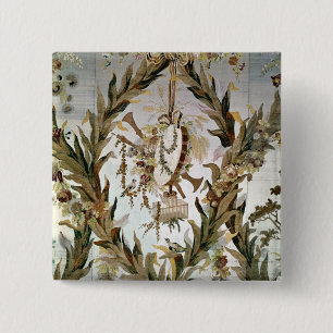 Mural silk of the Empress' Bedroom, 1787 15 Cm Square Badge