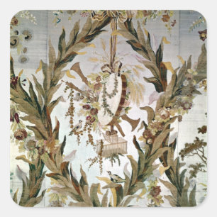Mural silk of the Empress' Bedroom, 1787 Square Sticker