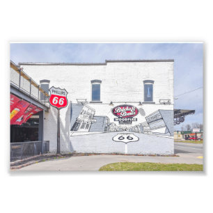 Mural with Route 66 Sign in Kansas