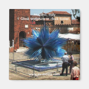 Murano, Italy Clock tower and Glass sculpture Magnet