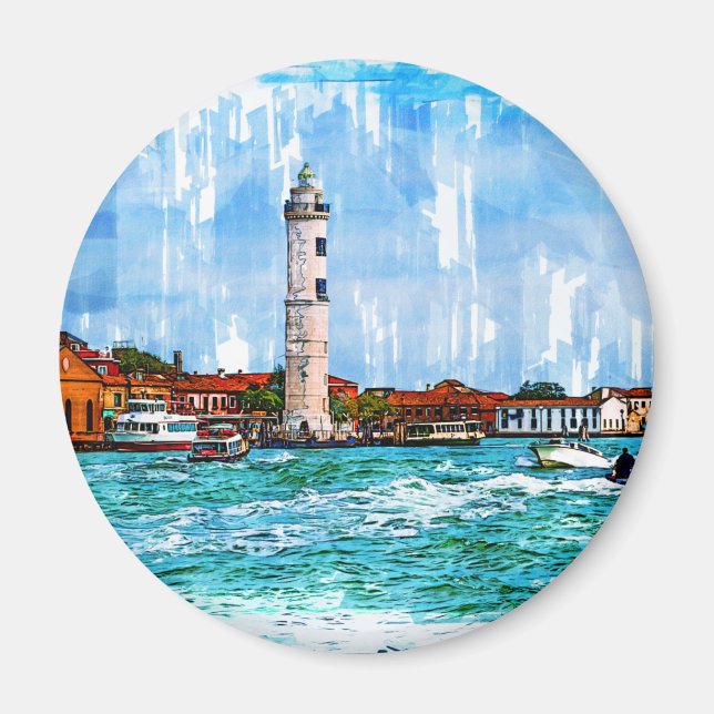 Murano Lighthouse, Venice, Italy. Magnet (Front)