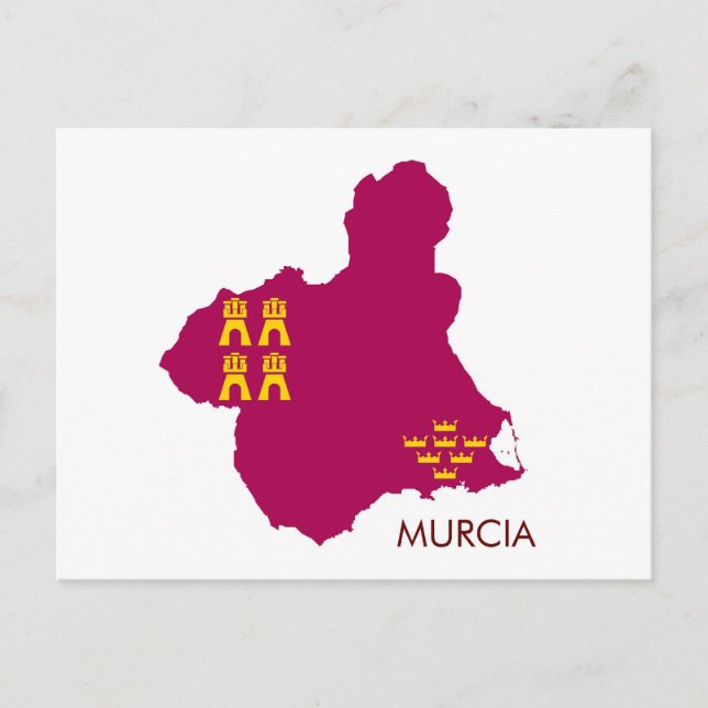 Murcia map/flag postcard (Front)