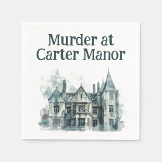Murder at The Manor- Murder Mystery Night  Napkin