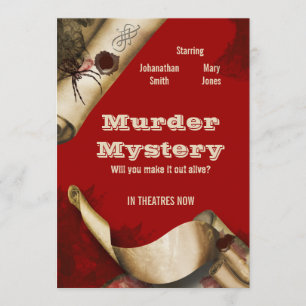 Murder investigation movie poster birthday invitation