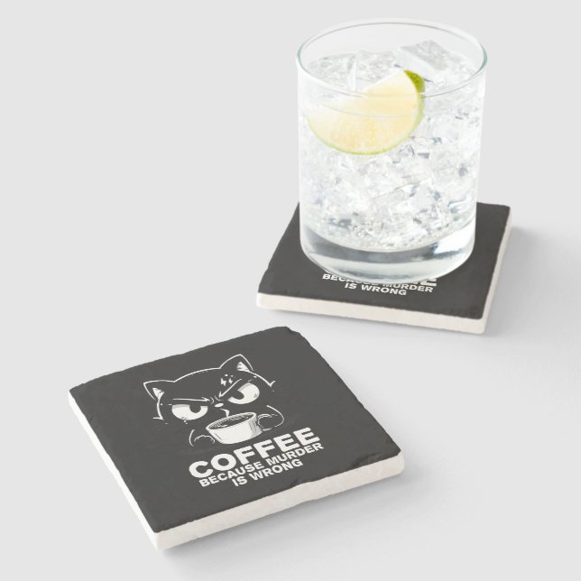 Murder is wrong stone coaster (Side)