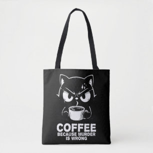 Murder is wrong tote bag