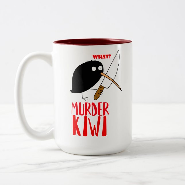 Murder Kiwi Two-Tone Coffee Mug (Left)