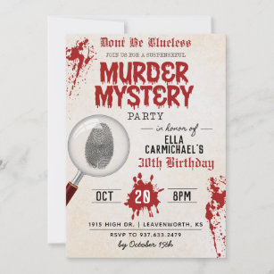 Murder Mystery Birthday Invitation