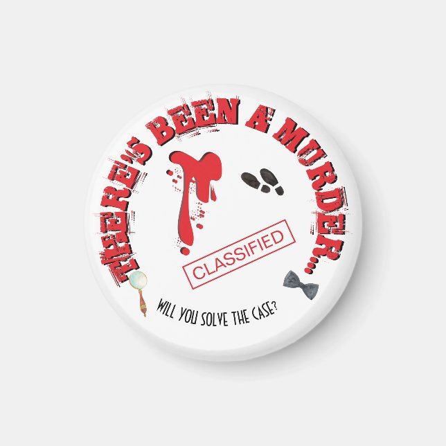 Murder Mystery Birthday Party BLOODY Magnet (Front)