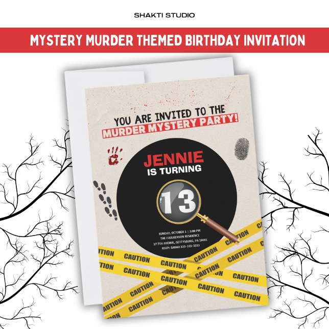 Murder Mystery Birthday Party Crime Scene  Invitation (Creator Uploaded)
