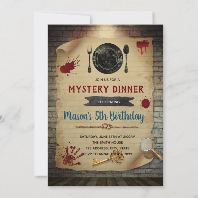 Murder Mystery Dinner Birthday invitation (Front)