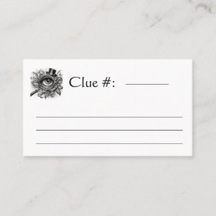 Murder Mystery Dinner Clue  Business Card