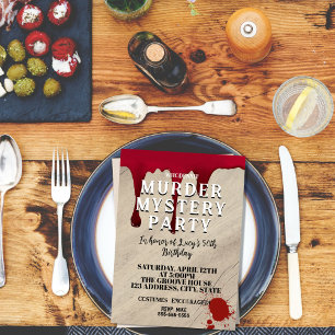 Murder Mystery Dinner Invitation – Bloody Whodunit