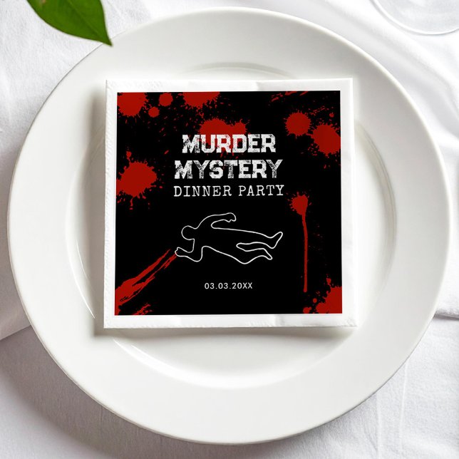 Murder Mystery Dinner Party with Blood Stains Napkin (Creator Uploaded)