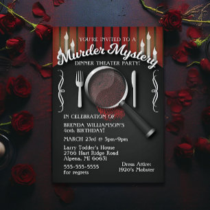 Murder Mystery Dinner Theatre Party Invitation