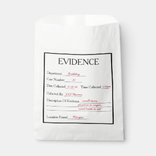 Murder Mystery Evidence  Favour Bag