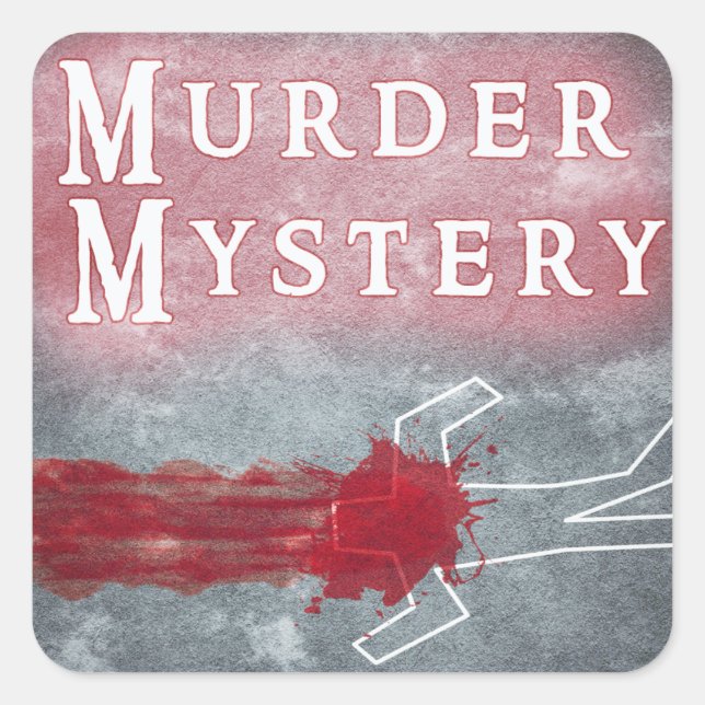 Murder Mystery Genre Square Book Cover Sticker (Front)