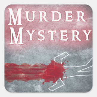 Murder Mystery Genre Square Book Cover Sticker