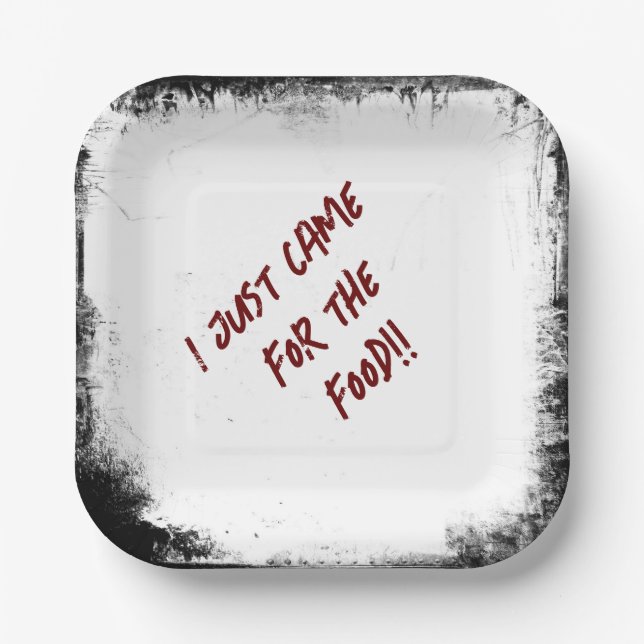 Murder Mystery "I Just Came For The Food" Paper Plate (Front)