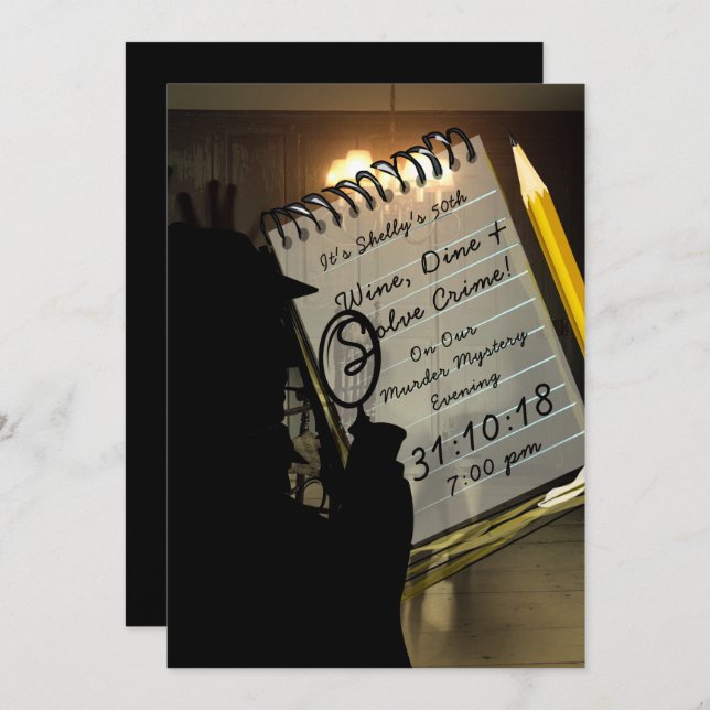 Murder Mystery Invites Crime Scene Investigation 2 (Front/Back)