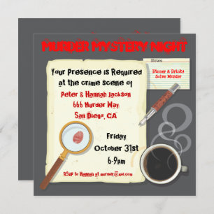 Murder Mystery Night Party Invitation