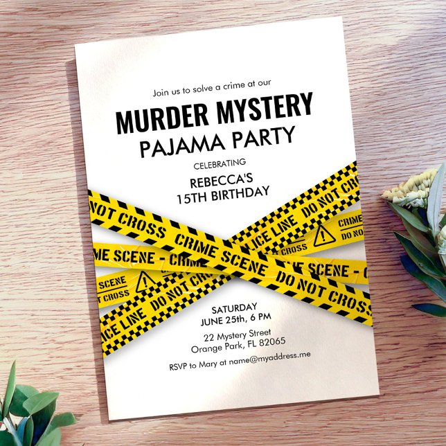 Murder Mystery Pajama Birthday Party Invitation (Creator Uploaded)