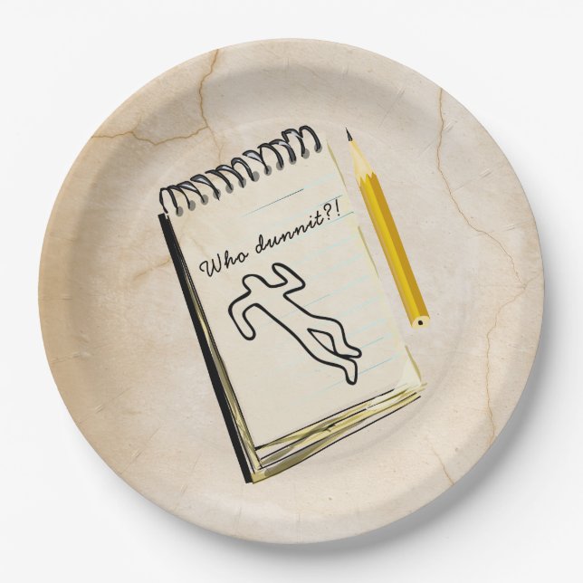 Murder Mystery Paper Plates Crime Scene Customised (Front)