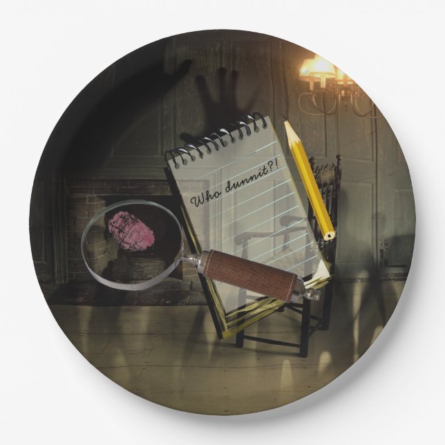 Murder Mystery Paper Plates Crime Scene Customised (Front)