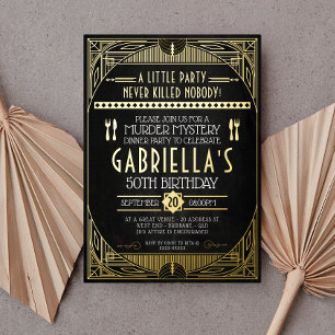 Murder Mystery Party Birthday Foil Invitation