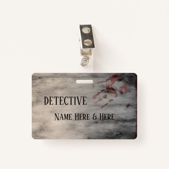 Murder Mystery Party Name ID Badge (Front with Clip)