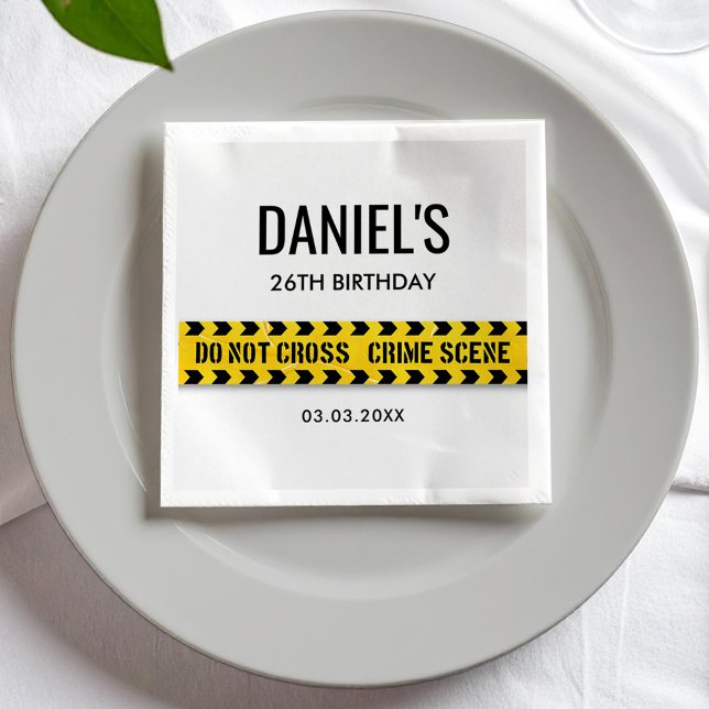 Murder mystery party napkins with Police Tape (Creator Uploaded)