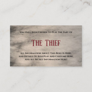 Murder Mystery Party "The Thief" Enclosure Card