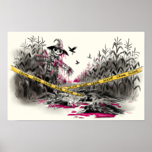 Murder of Crows Illustration Poster