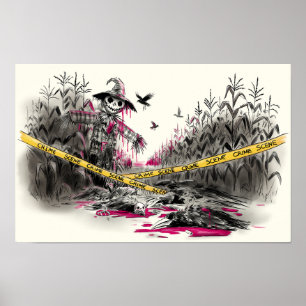 Murder of Crows Illustration Poster