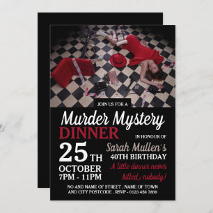 Murder Scene, Murder Mystery Birthday Dinner Invitation