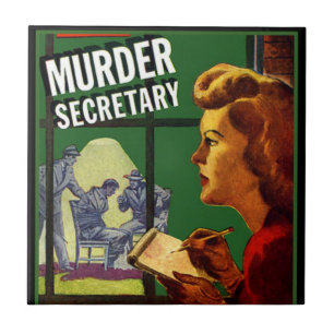 Murder Secretary Pulp Fiction Ceramic Tile