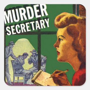 Murder Secretary Square Sticker